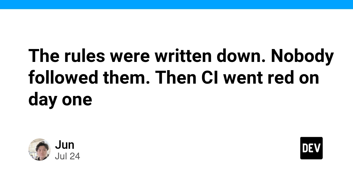 Developer's Rules Ignored, Causing CI Failure on Day One