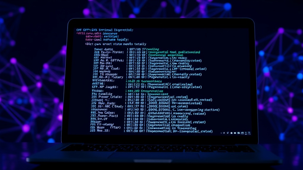 Laptop screen displaying terminal output of GPT-2XL model inference