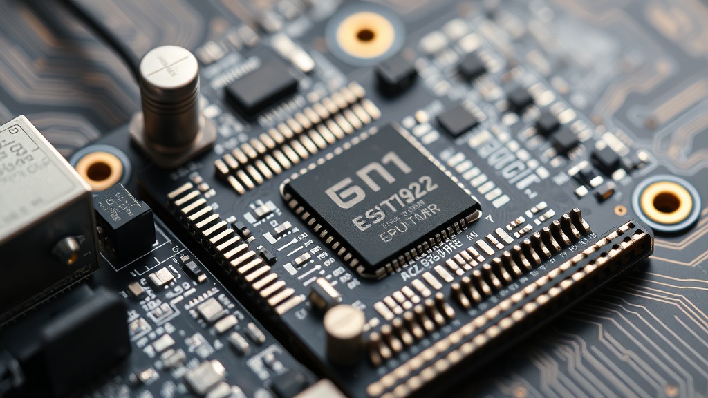 ESP32 microcontroller board running AI inference code