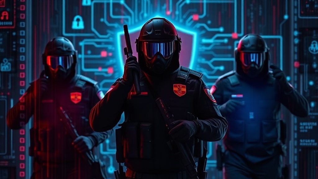 Spanish National Police officers conducting a raid during the cybercrime takedown operation.