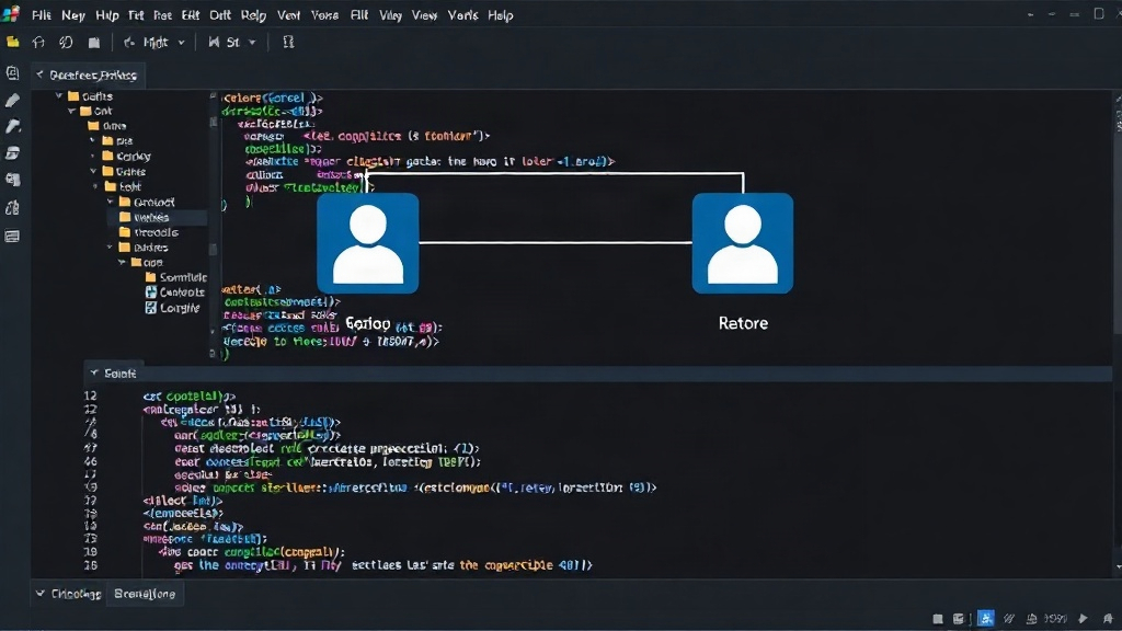 Diagram showing two separate directories, each linked to the same Git repository.