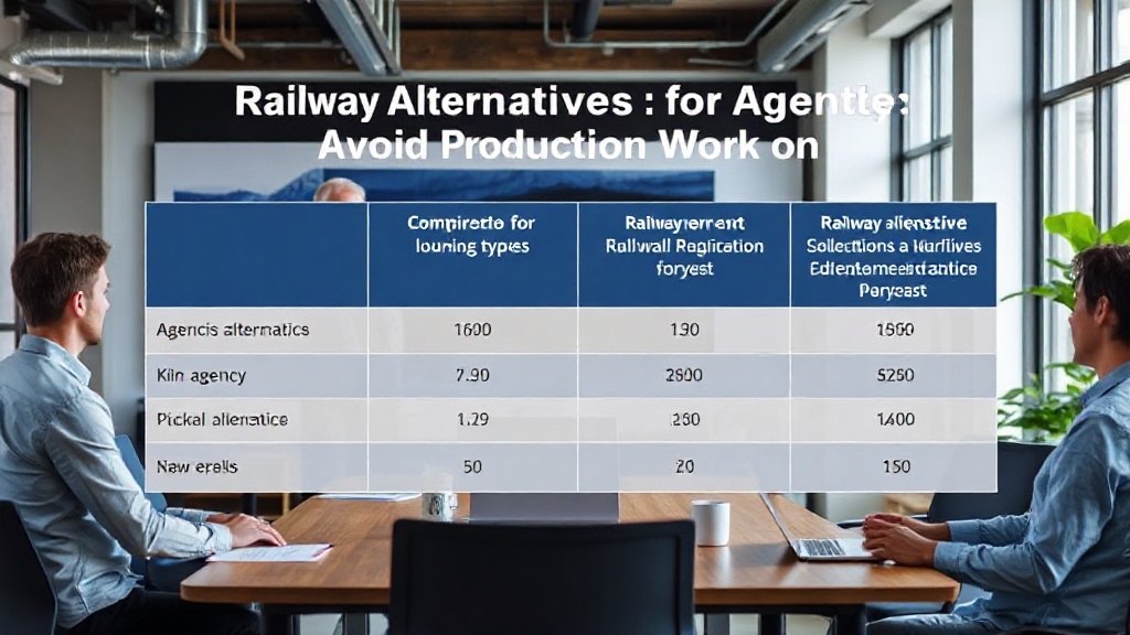 Comparison chart of Railway alternatives for various agency workload types