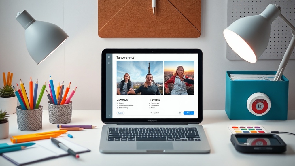 Screenshot showing Tag Your Photos interface with generated keywords for an image