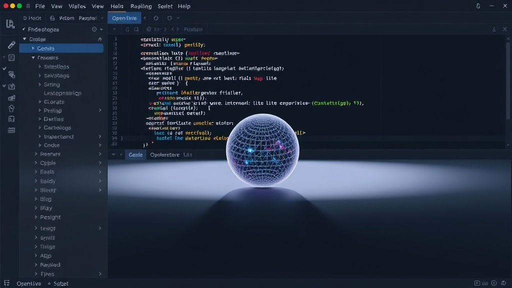 OpenLive UI showing an animated sphere and real-time voice interface
