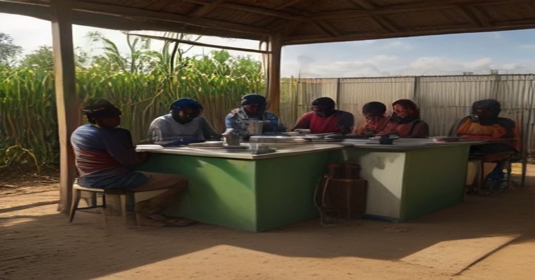 Solar-powered water pump system being installed for an agricultural cooperative