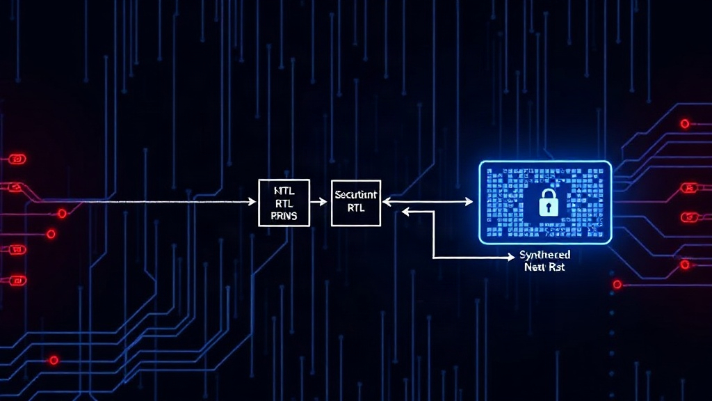 Diagram illustrating the typical hardware design flow from RTL to synthesized gate-level netlist