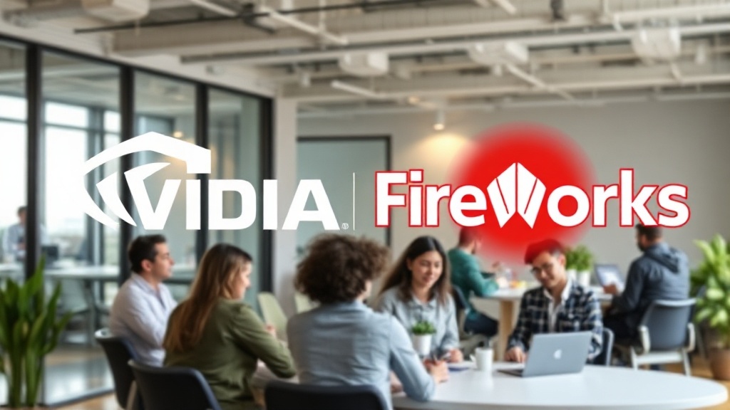 Nvidia logo alongside Fireworks company branding, symbolizing strategic partnership.