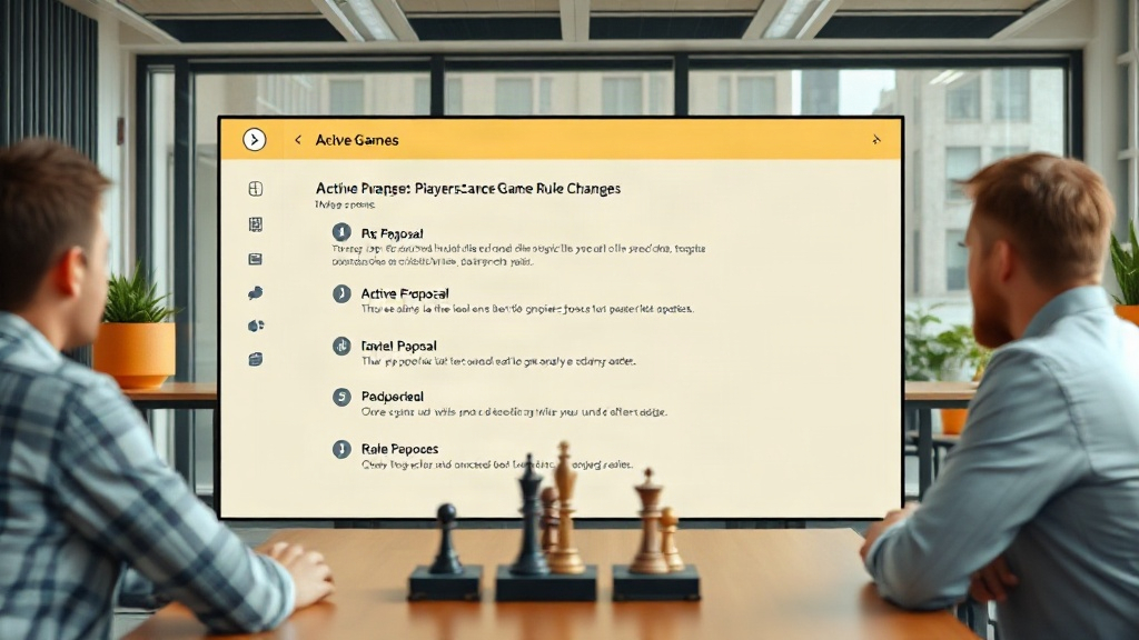 Mela's user interface showcasing active game session with rule proposal options