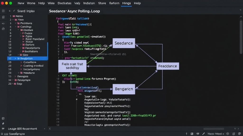 Diagram illustrating Seedance's bounded async polling loop integrated into an n8n workflow.