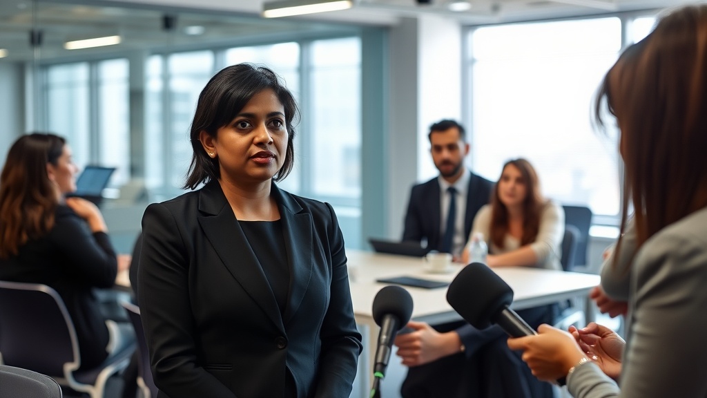Kanishka Narayan, the newly appointed UK AI Minister, at a government press conference.