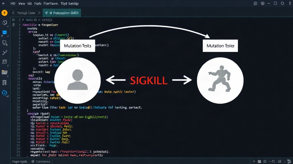 Diagram illustrating the lifecycle of a mutation testing harness and the point of failure during SIGKILL.