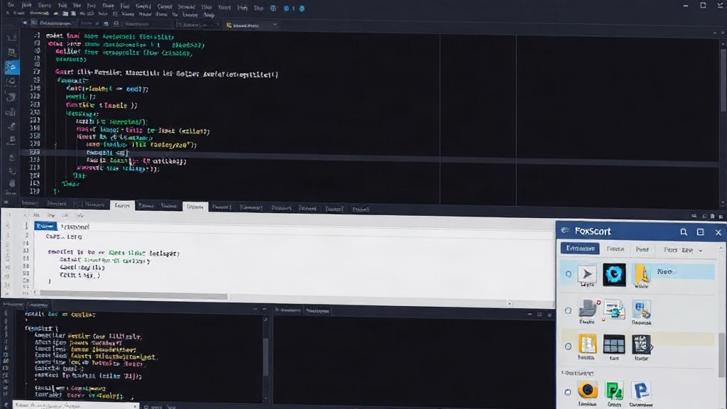 Visual representation of the FoxScript development environment interface.