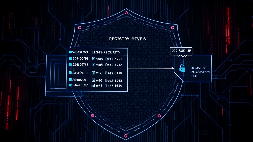 Diagram illustrating Windows Registry hive file structure and potential attack vectors