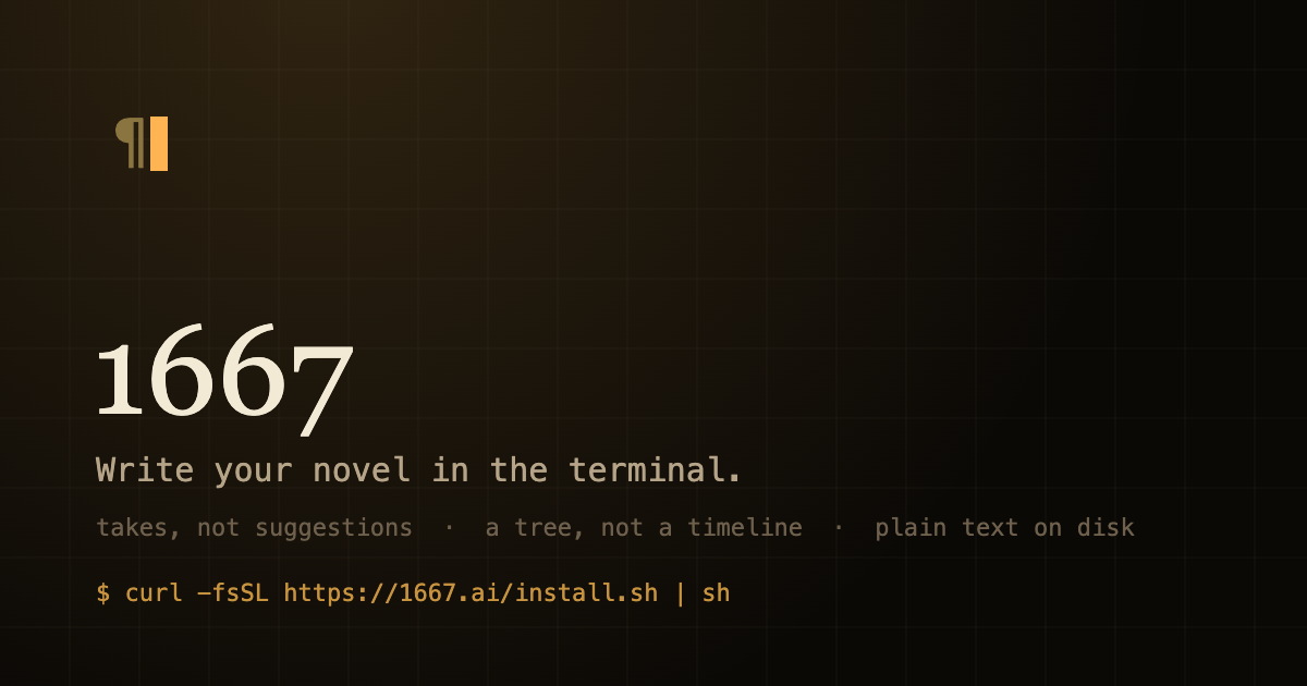 1667: Terminal UI for Fiction Writers Using Language Models