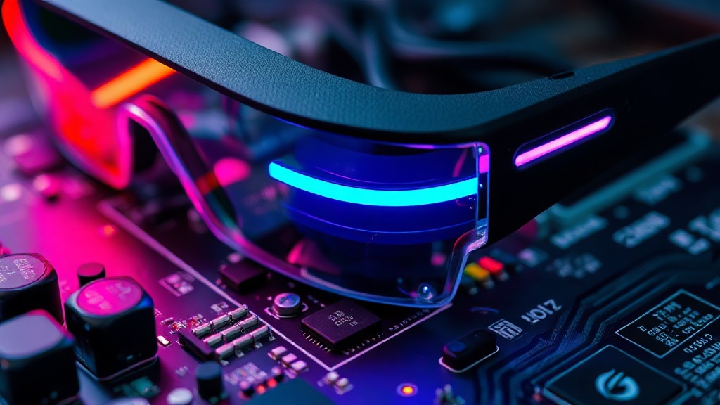 Asus ROG Xreal R1 augmented reality glasses showcasing vibrant RGB lighting