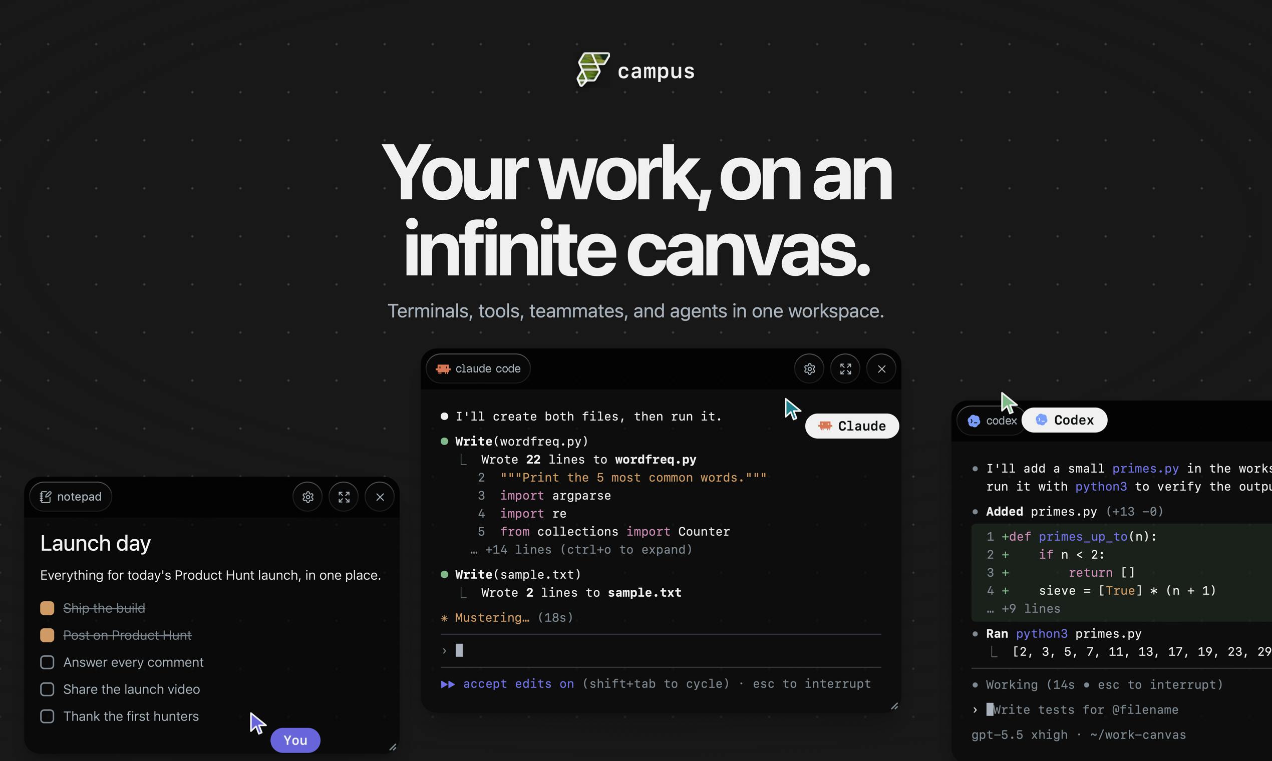 Campus: A Unified Workspace for Humans and AI Agents