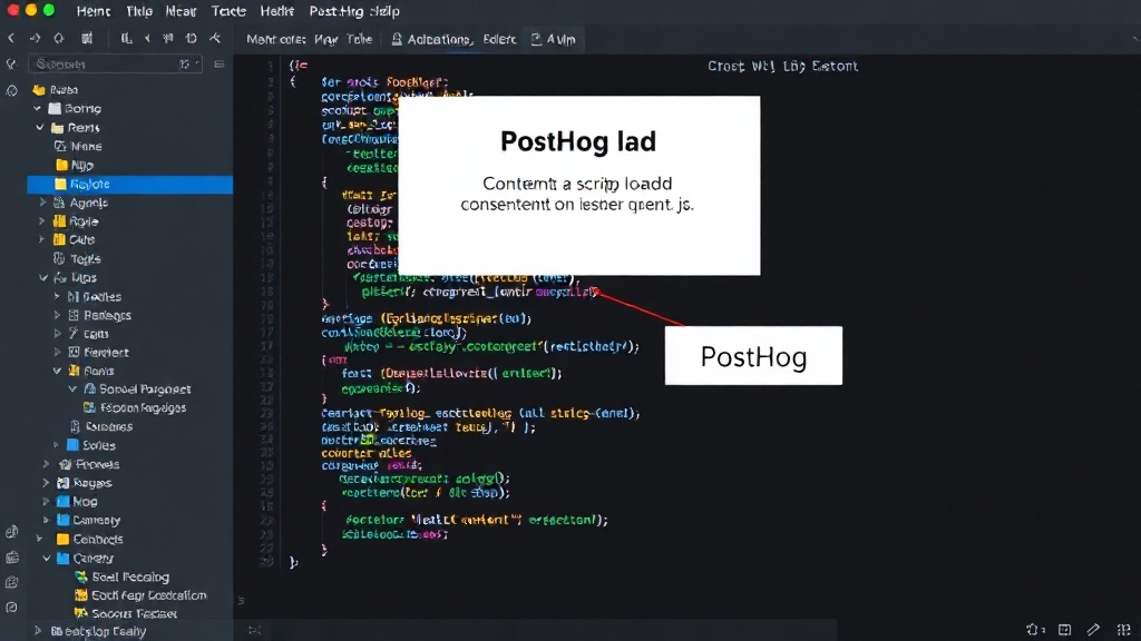 Diagram illustrating PostHog script loading contingent on user consent in a Next.js app
