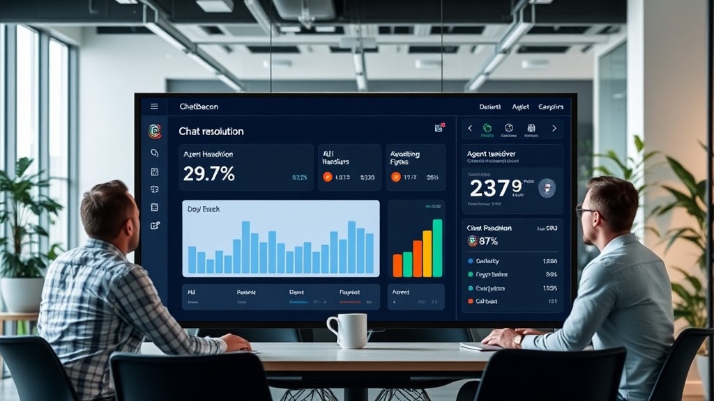 ChatBeacon AIX dashboard showcasing AI chat resolution metrics and agent handover status