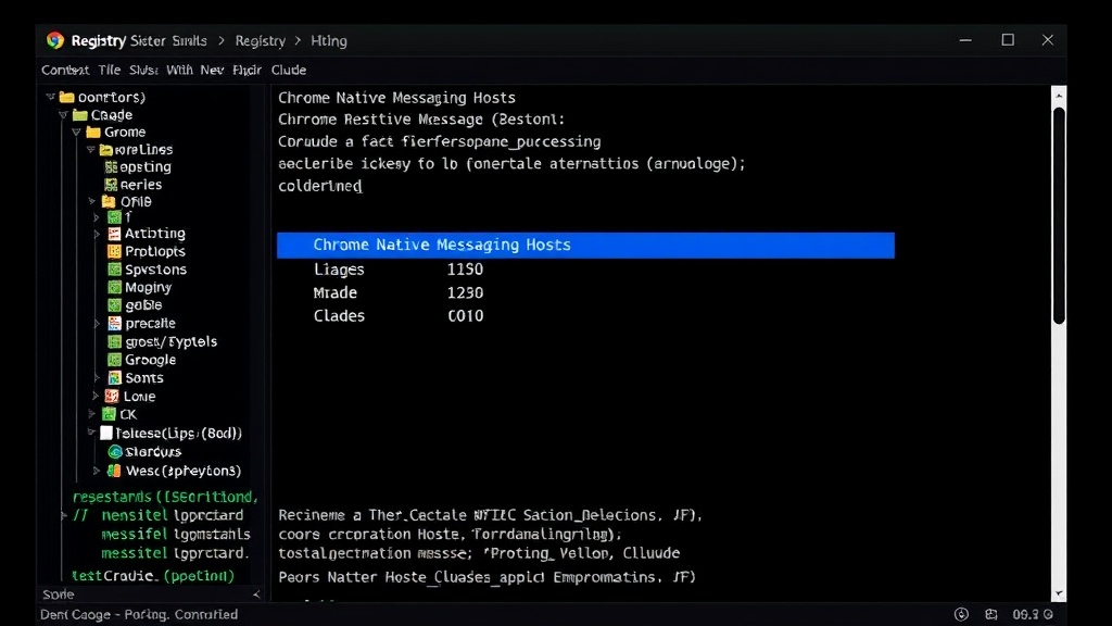 Registry Editor showing the Chrome Native Messaging Hosts key for Claude