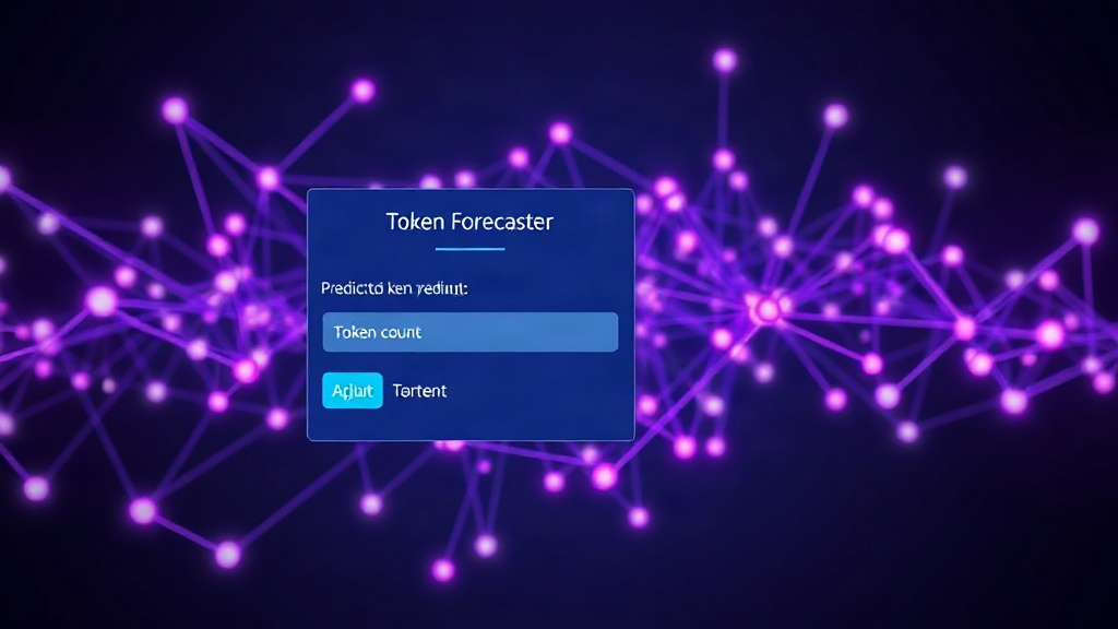 Screenshot of Token Forecaster UI showing prompt input and predicted token count