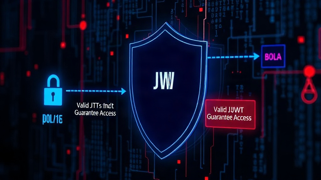 Diagram illustrating a JWT flow and where BOLA vulnerabilities can occur
