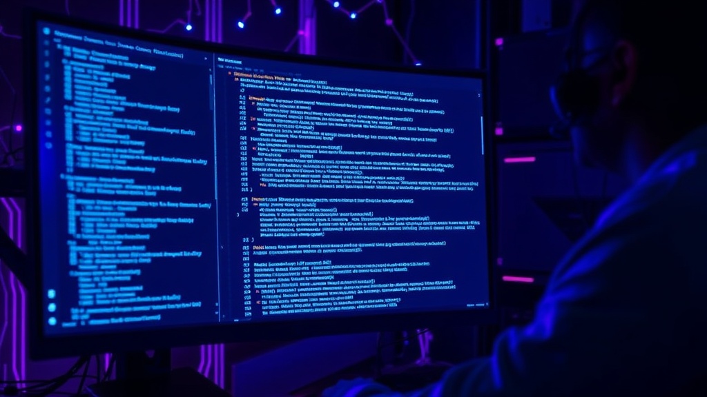 Developer reviewing lines of AI-generated code on a computer screen
