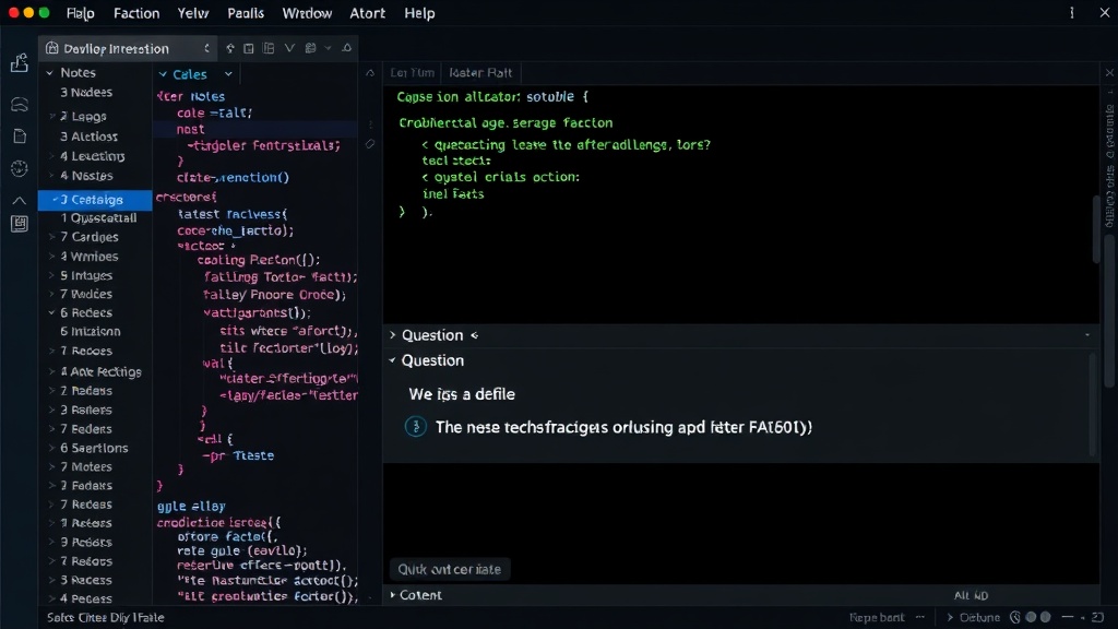 User interface of the AI quiz generator showing note input and question output