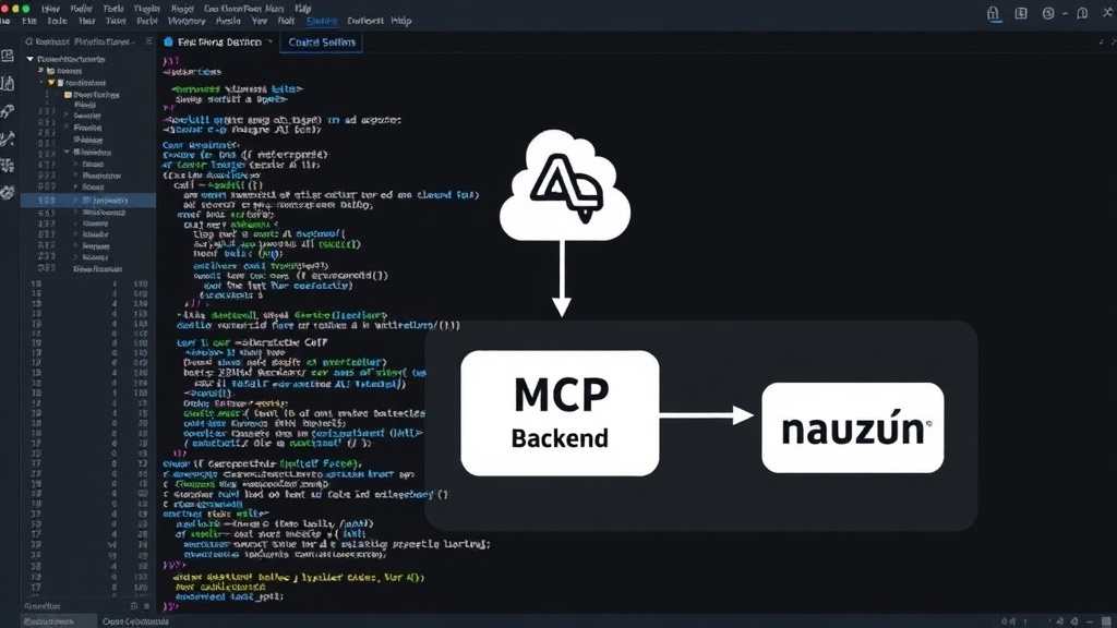 Diagram showing the flow from AI agent to MCP server and nuzur backend