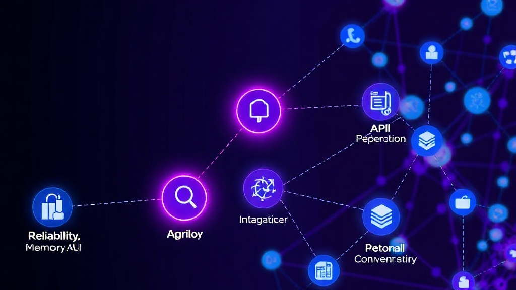 Diagram illustrating an AI agent attempting to interact with multiple external tools and APIs, highlighting potential failure points.