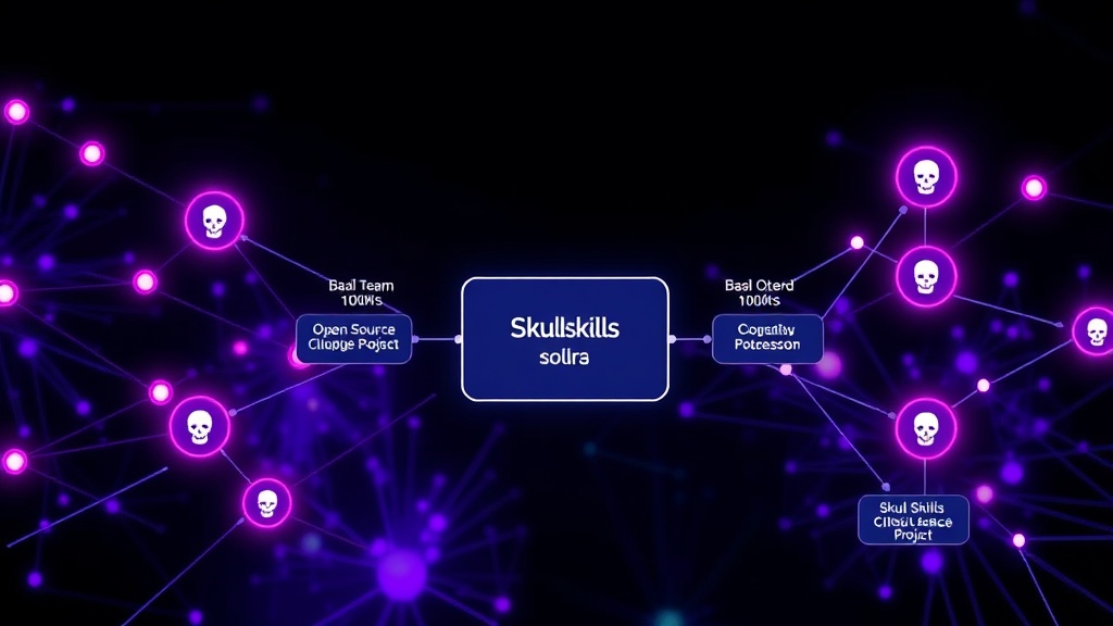 Conceptual diagram showing the Skull Skills AI team roles and their interaction with a project