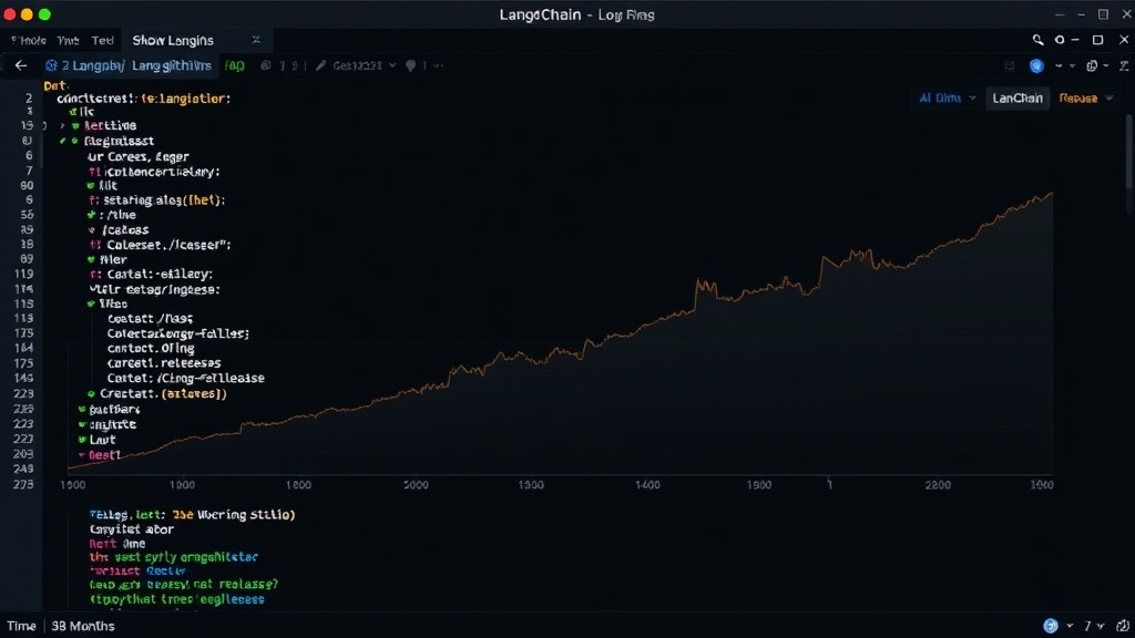 LangChain GitHub repository commit history graph showing increasing time between releases.