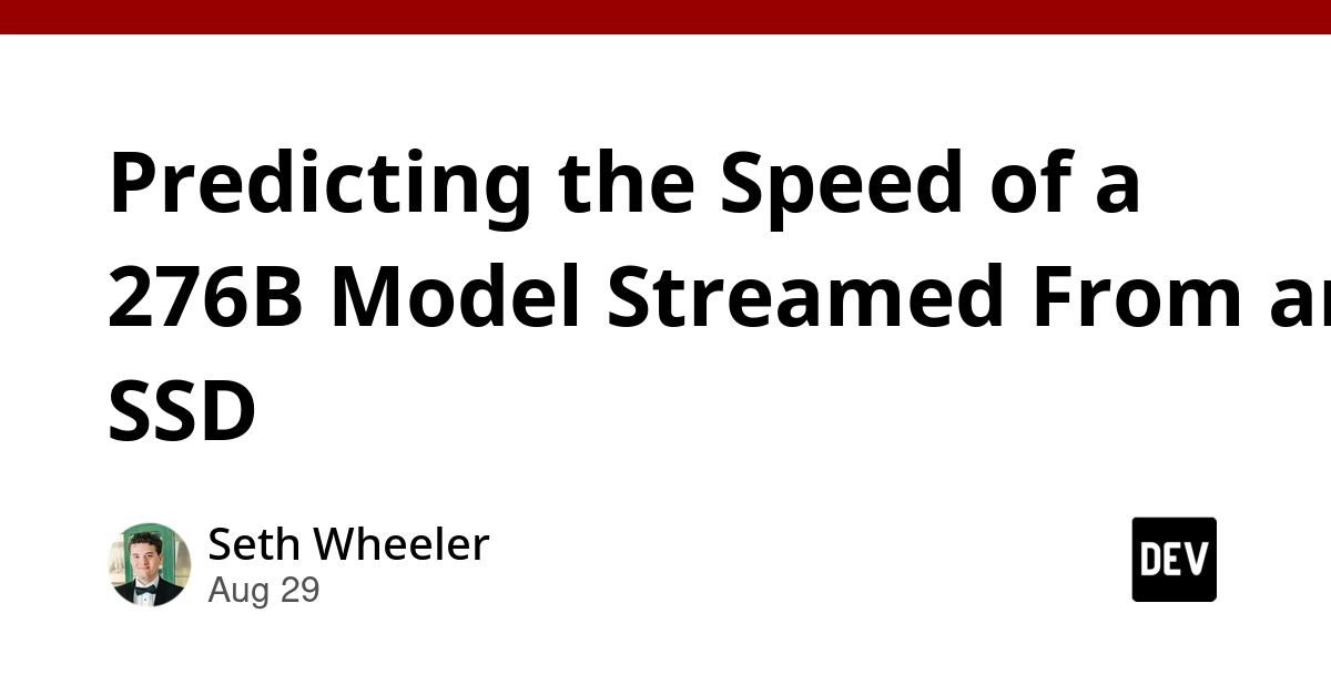 SSD Speed Limits LLM Streaming for 276B Models