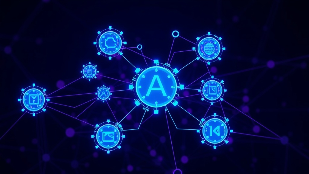 Diagram illustrating multiple specialized AI agents collaborating on a software project