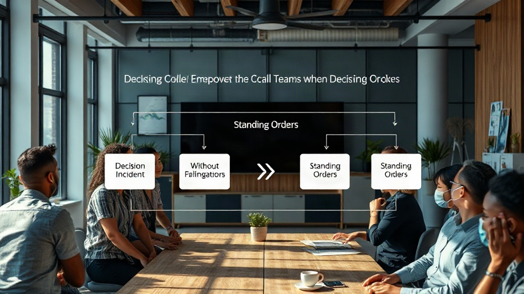 Diagram illustrating the flow of decision-making during an incident with and without standing orders