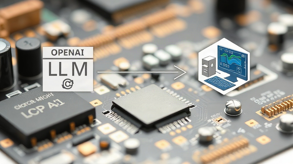 Conceptual diagram illustrating LLM interaction with chip design software and hardware simulation