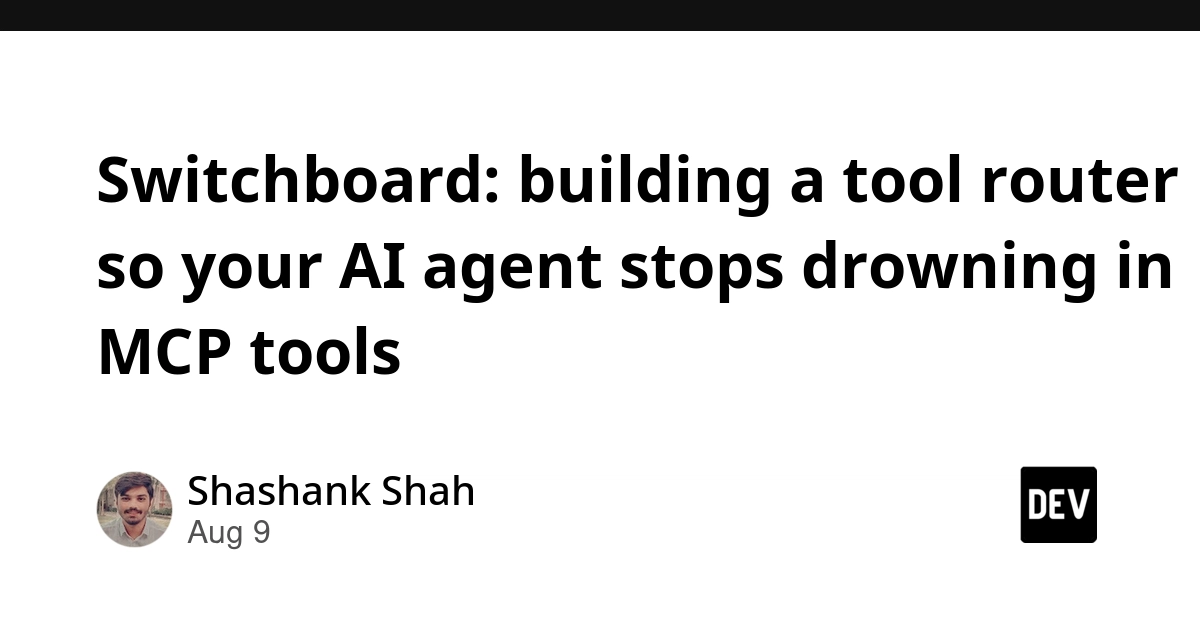 Switchboard: AI Tool Router Boosts Accuracy to 88%, Slashes Tokens by 99.6%