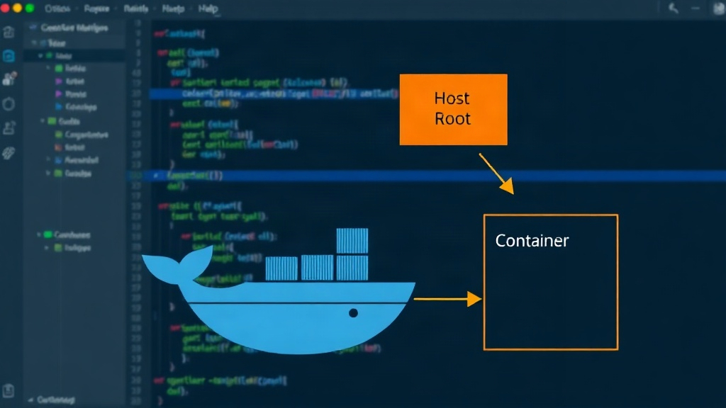 Diagram illustrating the relationship between Docker daemon, host root, and container root