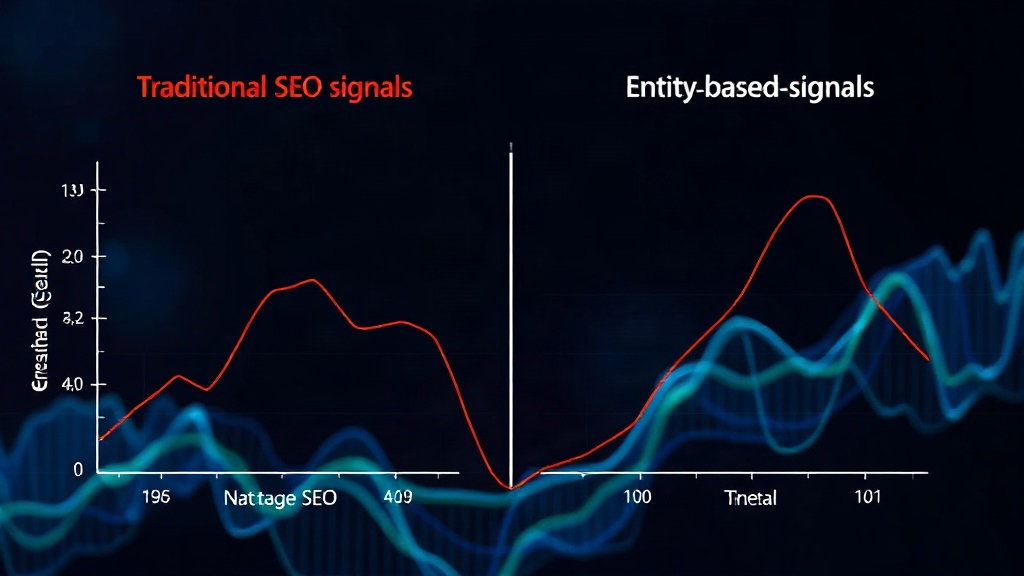 Diagram illustrating traditional SEO signals vs. AI search entity-based signals