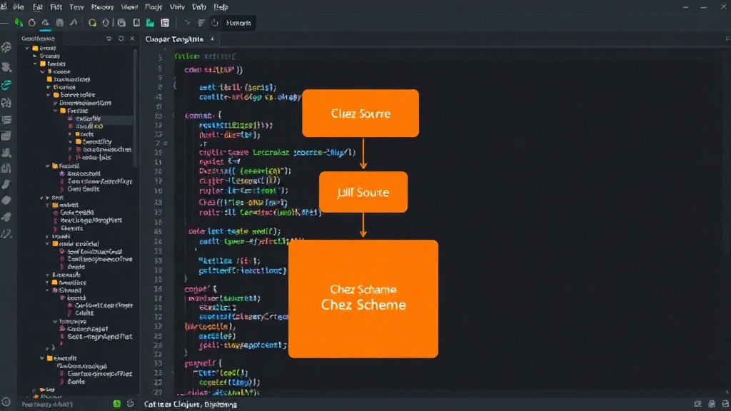 Diagram illustrating Jolt's compilation pipeline from Clojure source to Chez Scheme intermediate representation