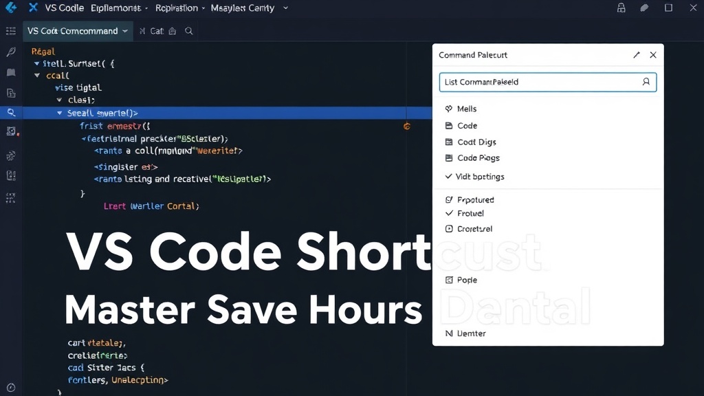 Visual representation of VS Code Command Palette with search bar