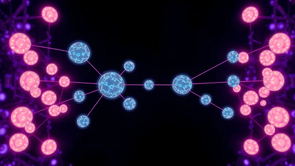 Simplified illustration of the transformer architecture's attention mechanism processing tokens