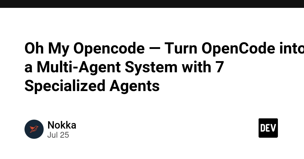Oh My Opencode: Multi-Agent System for OpenCode