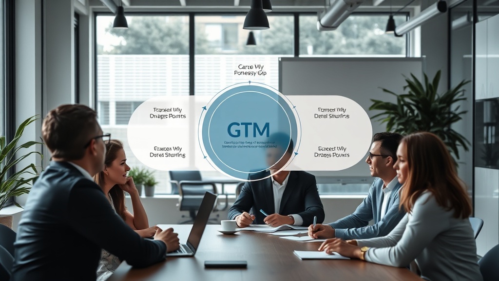 Diagram illustrating the core components of a GTM strategy for B2B SaaS
