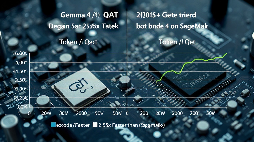 Comparison chart showing token/sec for QAT vs bf16 Gemma 4 on NVIDIA L4