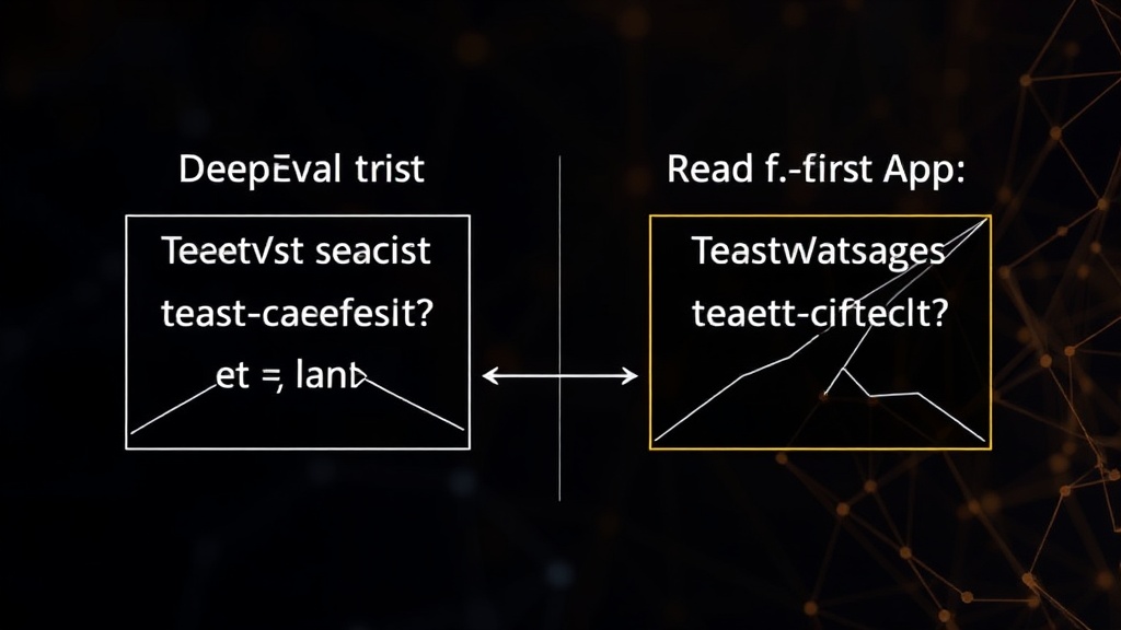 Diagram illustrating DeepEval's test-case-first evaluation paradigm versus RAGAS's batch evaluation
