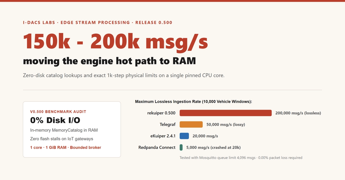 rekuiper 0.500 Hits 200k Msg/s by Moving Hot Path to RAM