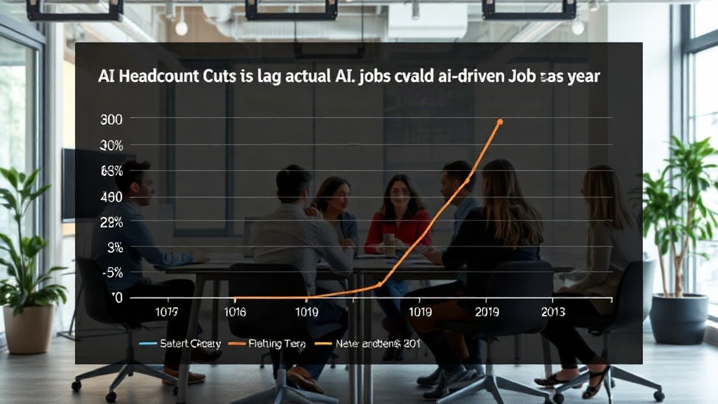 Chart showing predicted vs. actual AI-driven job cuts over the past year