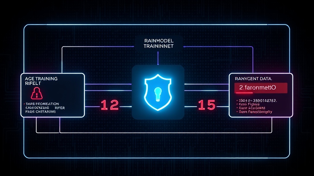 Diagram illustrating the components of an AI model training pipeline targeted by ransomware.