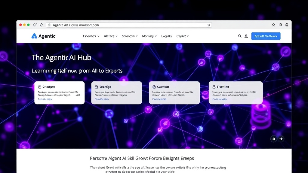 Screenshot of the Agentic AI Hub homepage showcasing learning paths