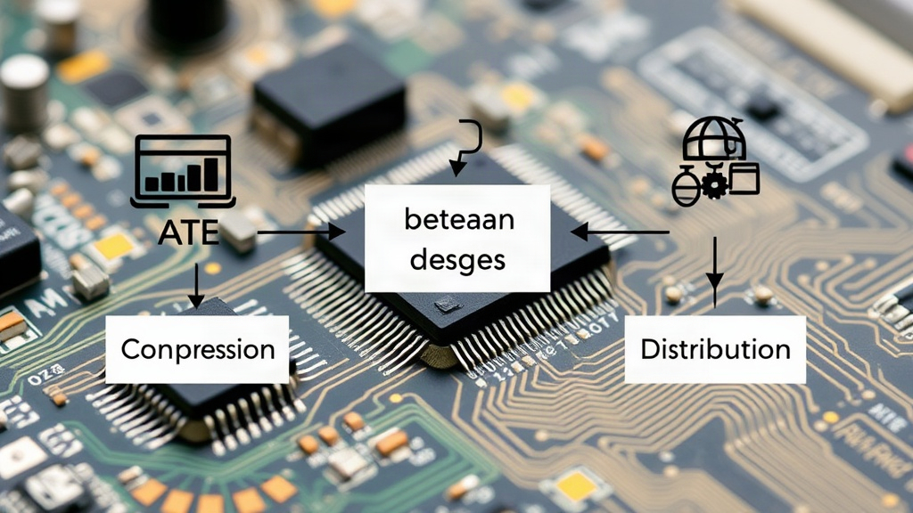 Diagram illustrating data flow from ATE to SoC with bottlenecks at compression and distribution